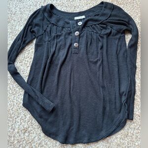 Free People We the Free Long Sleeve Lounge Flowy Top black xs